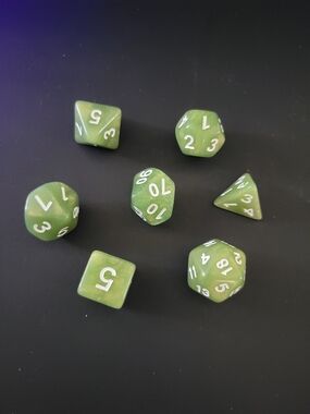 Sage Green Polyhedral RPG Dice Set